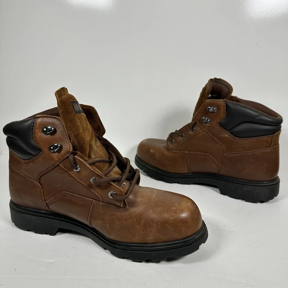 Wolverine Men's Waterproof Work Boots Size 11.5EW Steel Toe Brown Leather W08165